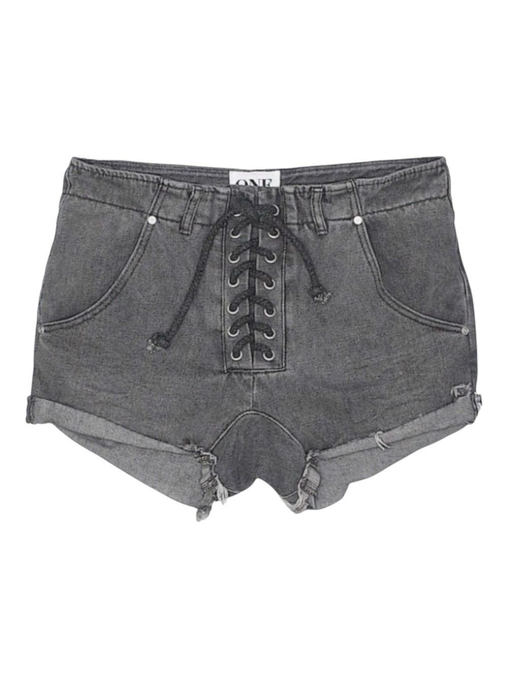 new Kourtney Kardashian’s ⇝ One Teaspoon ⇝ Superfreaks Lace Up Denim Shorts ⇝ 24 - Picture 5 of 16